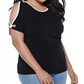 Belldini Women's Cold Shoulder Plus Blouse Black Size 3X