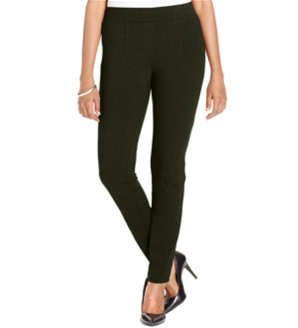Style & Co Women's Seam Front Ponte Knit Leggings Green Size Petite XL