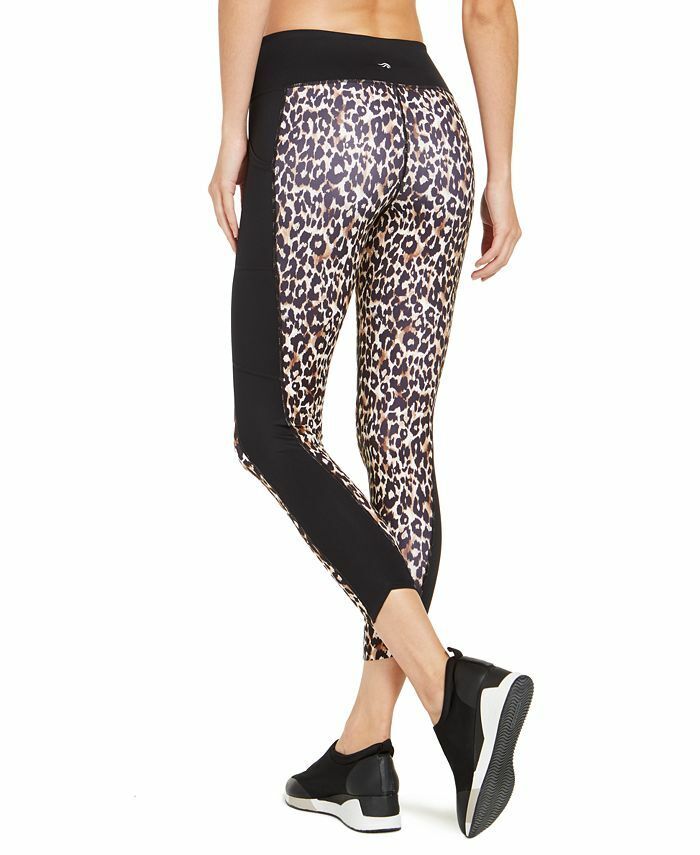 Ideology Women's Animal Print Fitness Athletic Leggings Black Size XL