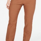 Charter Club Women's Cambridge Skinny Pull on Tummy Control Pants Brown Size 6