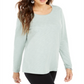 Style & Co Women's Long Sleeve Crewneck Top Green Size Medium