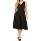 Calvin Klein Women's Belted V Neck Dress Black Size 2