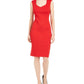 Calvin Klein Women's Sleeveless Knee Length Sheath Dress Red Size 10