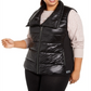 Calvin Klein Women's Performance Plus Printed Puffer Vest Black Size 1X