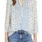 Lucky Brand Women's Megan Mixed Print Top White Size Medium