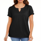 Karen Scott Women's Keyhole T-Shirt Black Size Small