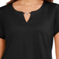 Karen Scott Women's Keyhole T-Shirt Black Size Small