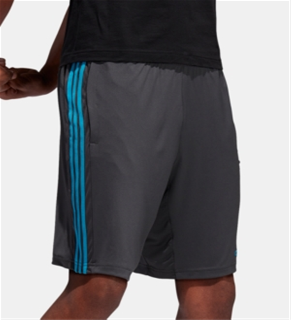 Adidas Men's D2M 3 Stripe Shorts Gray Size X-Large