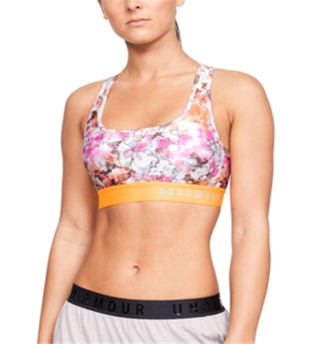 Under Armour Women's our Mid Sutien Roz Alb Bra White Size Medium