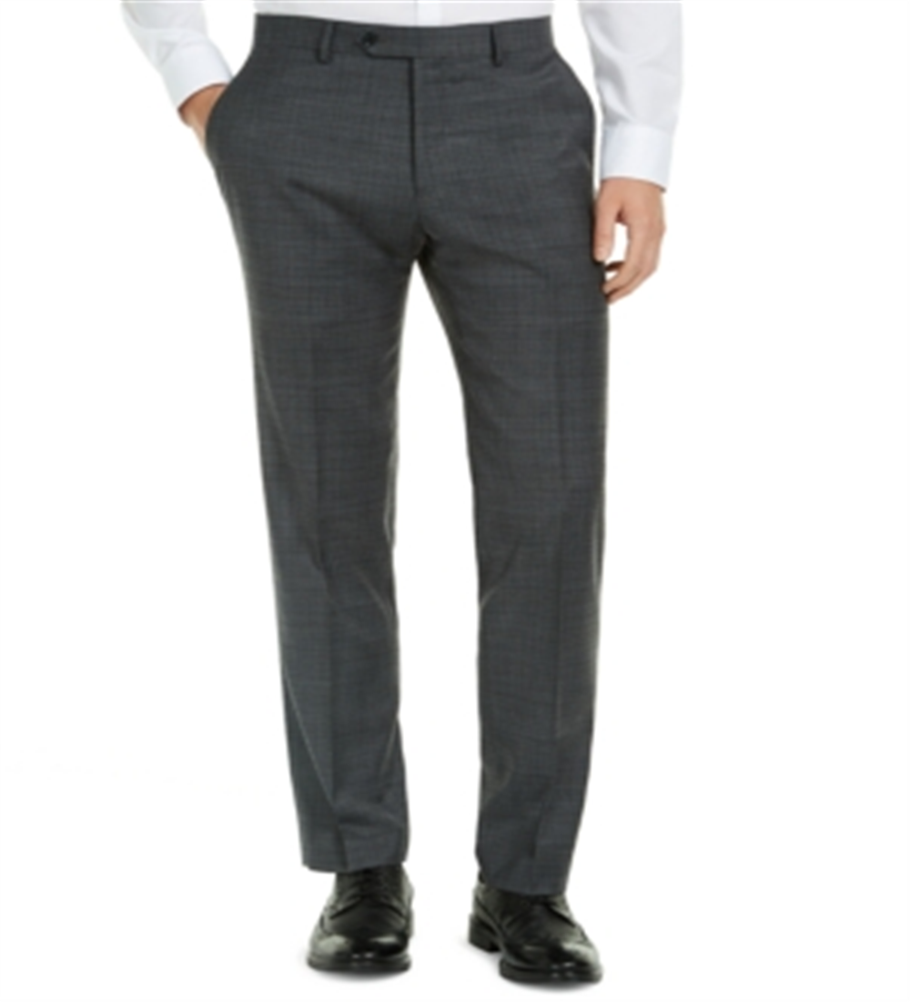 Tommy Hilfiger Men's Modern Fit THFlex Stretch Plaid Suit Pants Gray Size 36X34