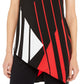 Alfani Women's Asymmetrical Geo Print Tunic Top Black Size Small