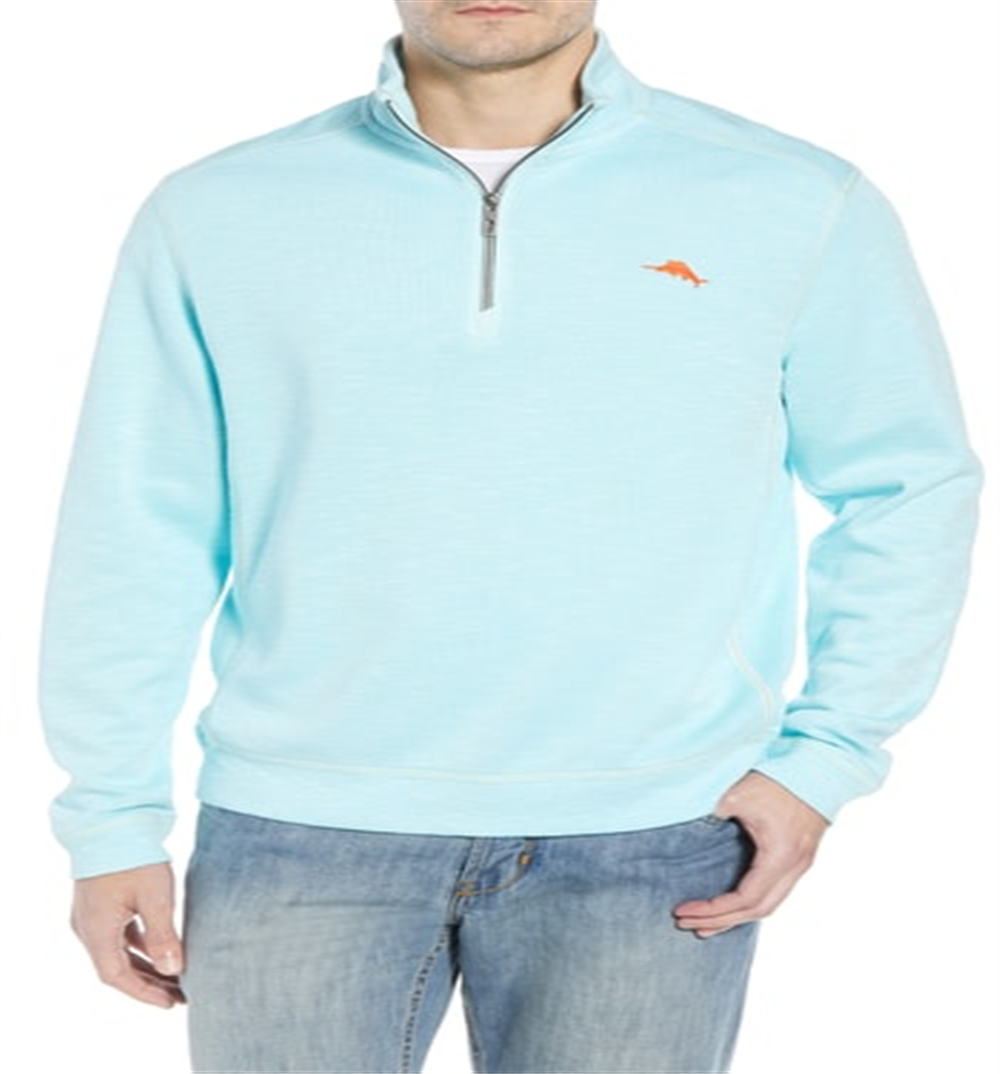 Tommy Bahama Men's Tobago Bay Half Zip Pullover Blue Size XX-Large