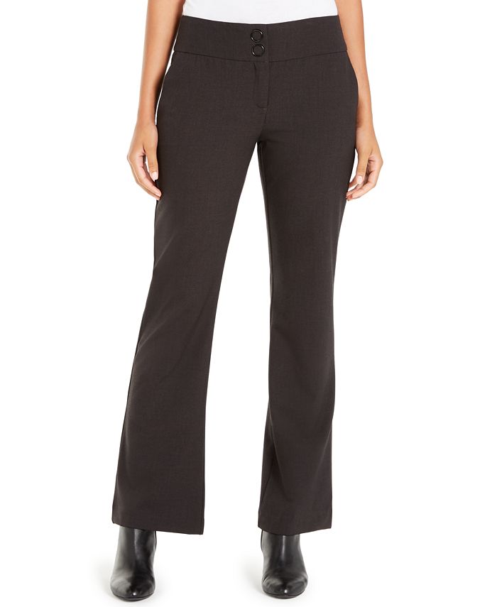 Alfani Women's Snap Waist Tummy Control Trousers Gray Size 16