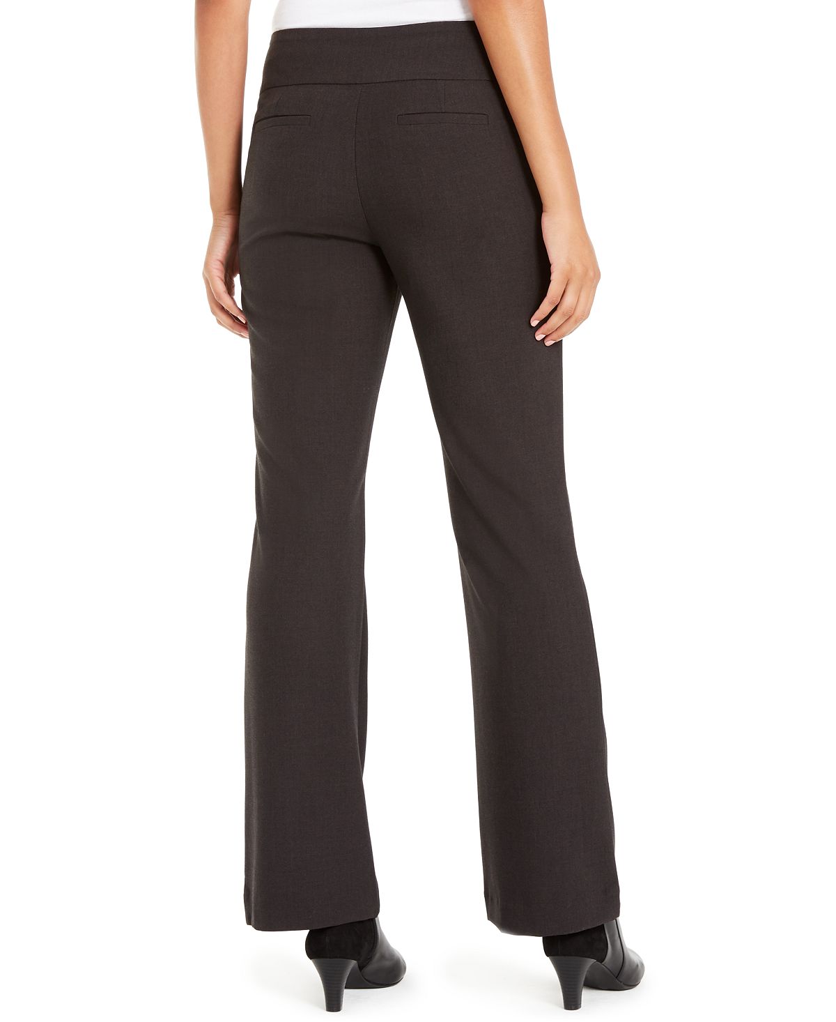 Alfani Women's Snap Waist Tummy Control Trousers Gray Size 16