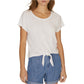 Sanctuary Women's Lou Tie Front Short Sleeve T-Shirt White Size Small