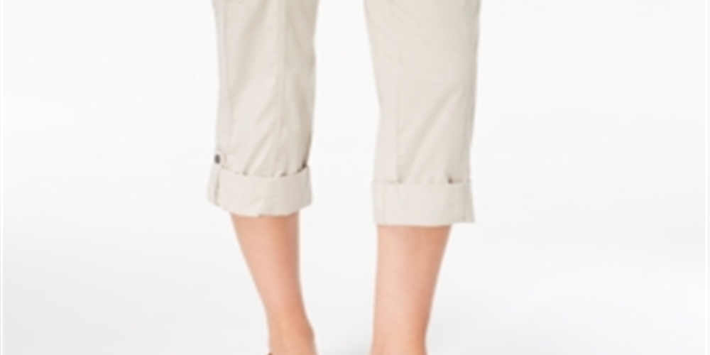 Style & Co Women's Convertible Cargo Pants Beige Size 12