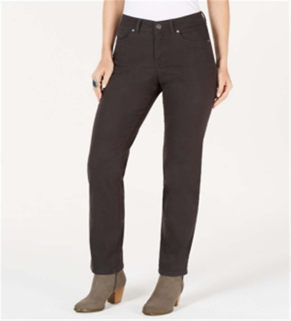 Style & Co Women's Tummy Control Straight Leg Fashion Jeans Dark Grey Size 8