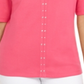 Karen Scott Women's Cotton Keyhole Studded Top Pink Size Small