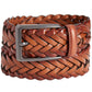 Perry Ellis Men's Braided Leather Casual Belt Brown Size Medium