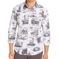 Tasso Elba Men's Patterned Long Sleeve Classic Fit Casual Shirt White Size Large