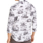 Tasso Elba Men's Patterned Long Sleeve Classic Fit Casual Shirt White Size Large