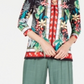 JM Collection Women's Ring Trim Printed Tunic Green Size Petite Small