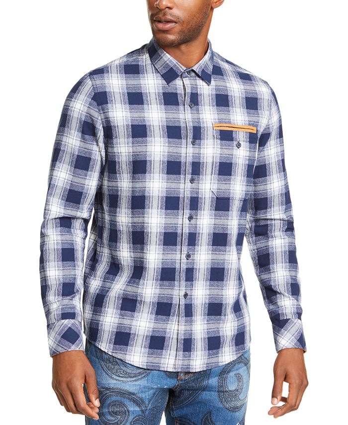 Sean John Men's Classic Big Tall Collared Shirt Blue Size XXXX-Large
