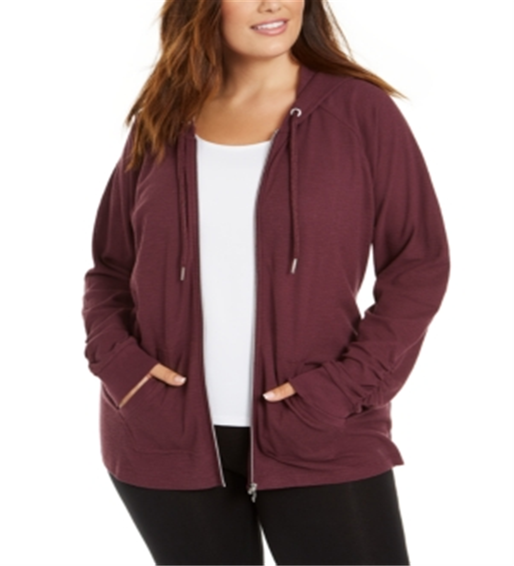 Calvin Klein Women's Plus Zip up Hoodie Red Size 2X