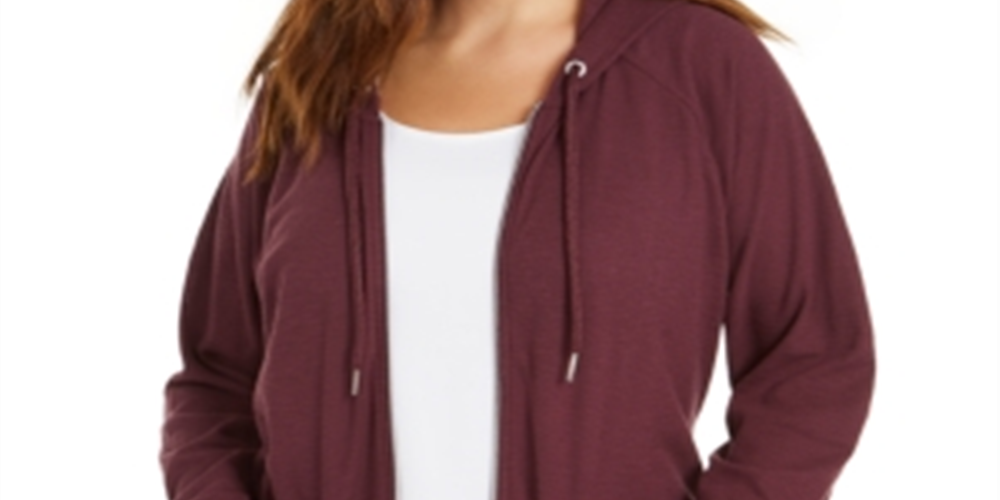 Calvin Klein Women's Plus Zip up Hoodie Red Size 2X