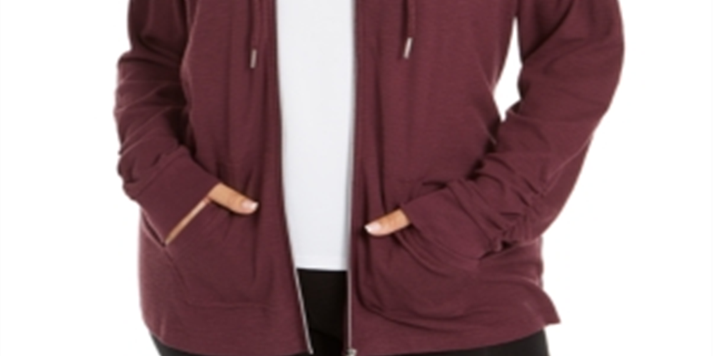 Calvin Klein Women's Plus Zip up Hoodie Red Size 2X