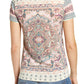Lucky Brand Women's Printed Short Sleeve Crew Neck T-Shirt Top White Size Small