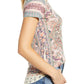 Lucky Brand Women's Printed Short Sleeve Crew Neck T-Shirt Top White Size Small