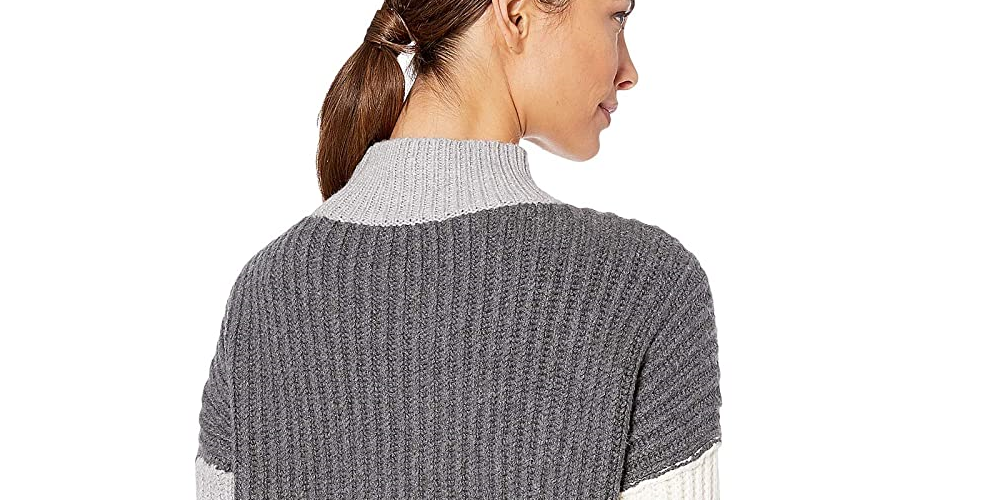 Vince Camuto Women's Long Sleeve Cable Stitch Turtleneck Sweater -Gray Size XL