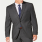 Alfani Men's Suit Jacket Slim Fit Plaid Stretch Performance Gray Size 40