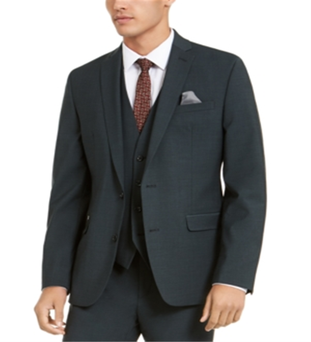 Bar III Men's Slim Fit Active Stretch Solid Suit Jacket Black Size 40
