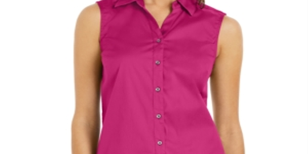 Charter Club Women's Button Front Top Pink Size 4