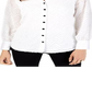 Alfani Women's Fringe Long Sleeves Button Down Top Brown Size X-Large