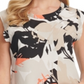 DKNY Women's Printed Cap Sleeve Top White Size Small