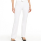 Alfani Women's High Waist Belted Straight Leg Pants White Size 14