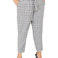 Calvin Klein Women's Plus High Waisted Houndstooth Ankle Pants Gray Size 22W