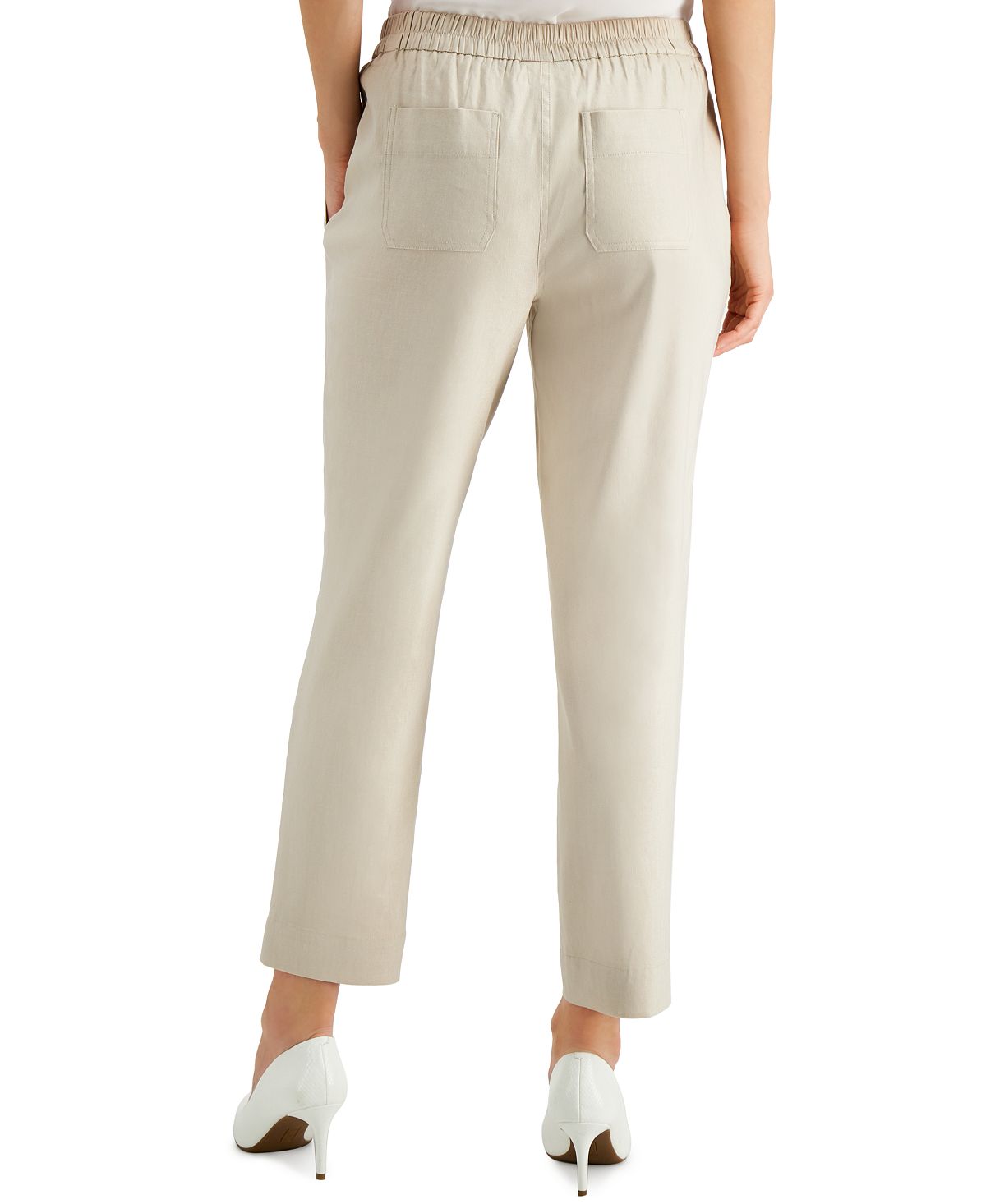 Alfani Women's Pleat Front Slim Leg Ankle Pants Brown Size XX-Large