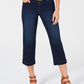 Style & Co Women's Petite Belted Capri Jeans Caneel Blue Size 4 P