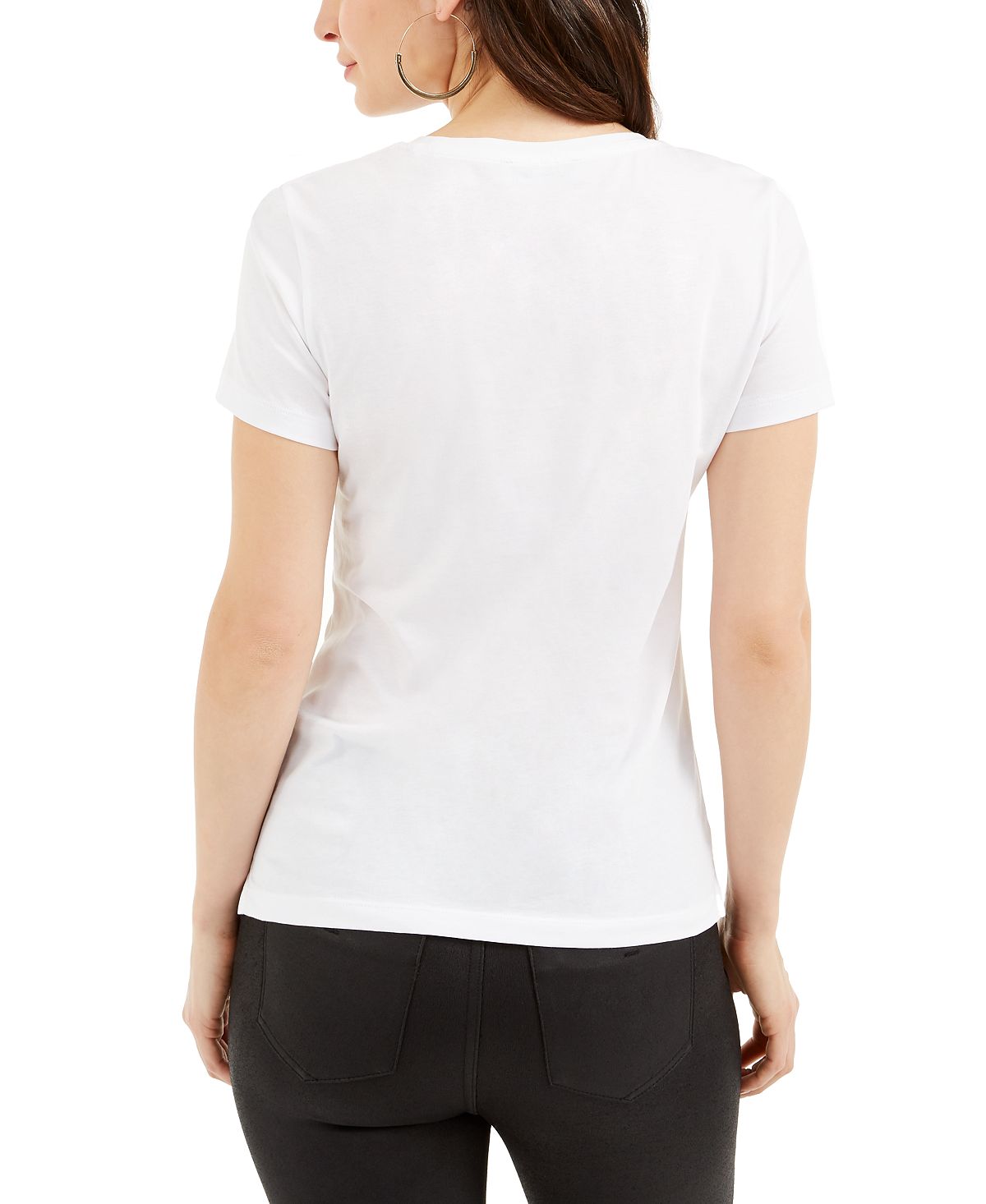Guess Women's Heart Breaker Cotton Graphic T-Shirt White Size Large