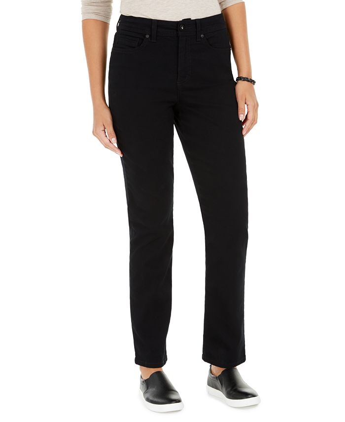 Style & Co Women's Curvy Fit Straight Leg Jeans Blue Size 18-L