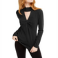 INC International Concepts Women's Mock Neck Keyhole Twist Sweater Black Size X-Small