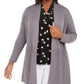 Anne Klein Women's Plus Waist Seam Long Cardigan Sweater Gray Size 2X