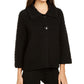 JM Collection Women's Two Button Textured Topper Black Size Petite S/M