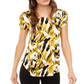 Alfani Women's Printed T-Shirt Yellow Size Medium