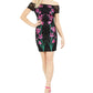 Guess Women's Embroidered Off Shoulder Dress Black Size 8
