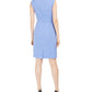 Anne Klein Women's Sleeveless Jewel Neck Above the Knee Sheath Wear to Work Dress Blue Size 12